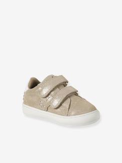 Chaussures-Chaussures bébé 17-26-Baskets bébé fille cuir à scratchs