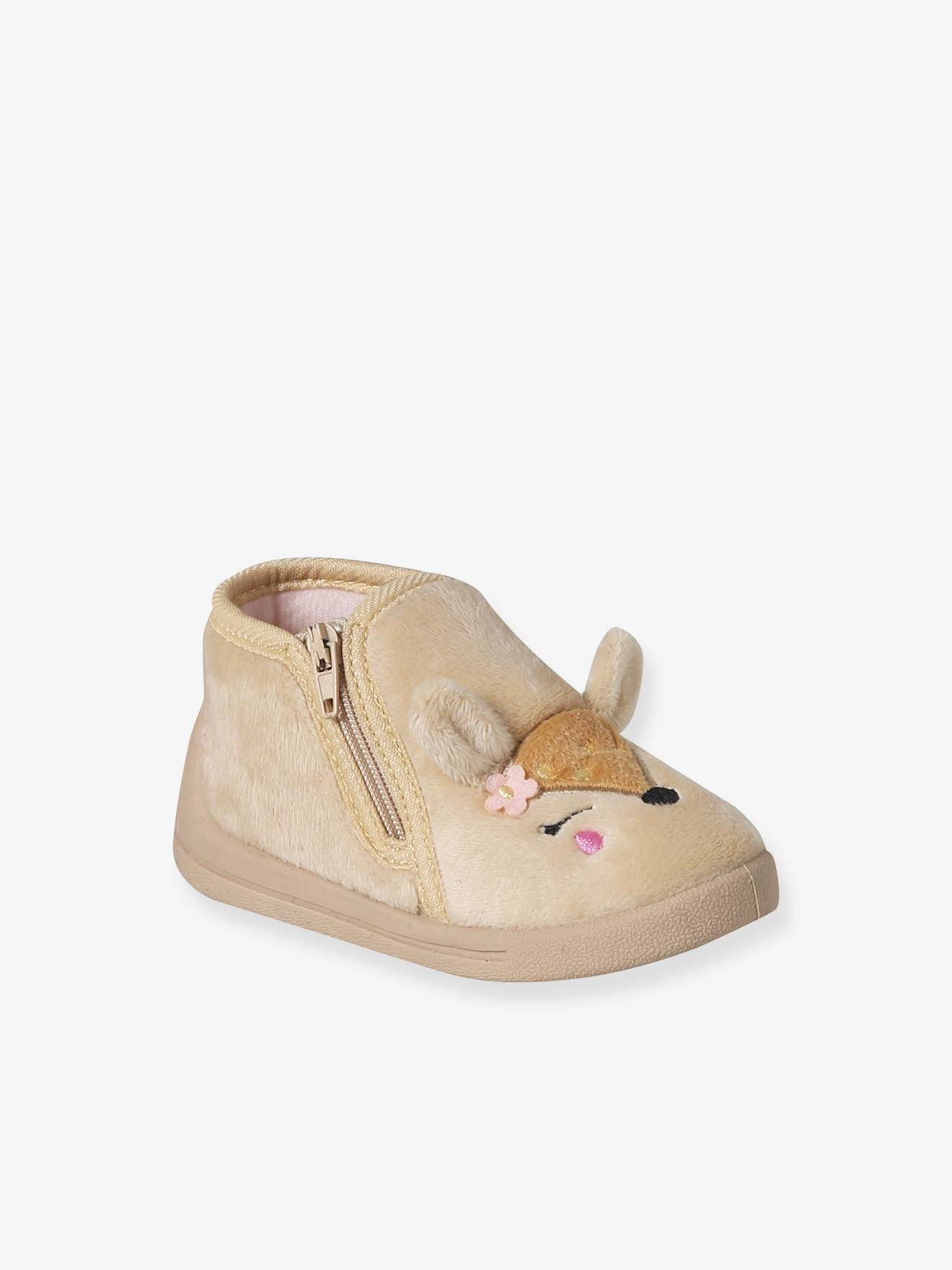 Vertbaudet Canvas Sloffen Met Rits Voor Baby's Beige, Bedrukt