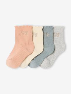 Baby-Sokken, kousen-Set van 4 paar babysokjes "little"