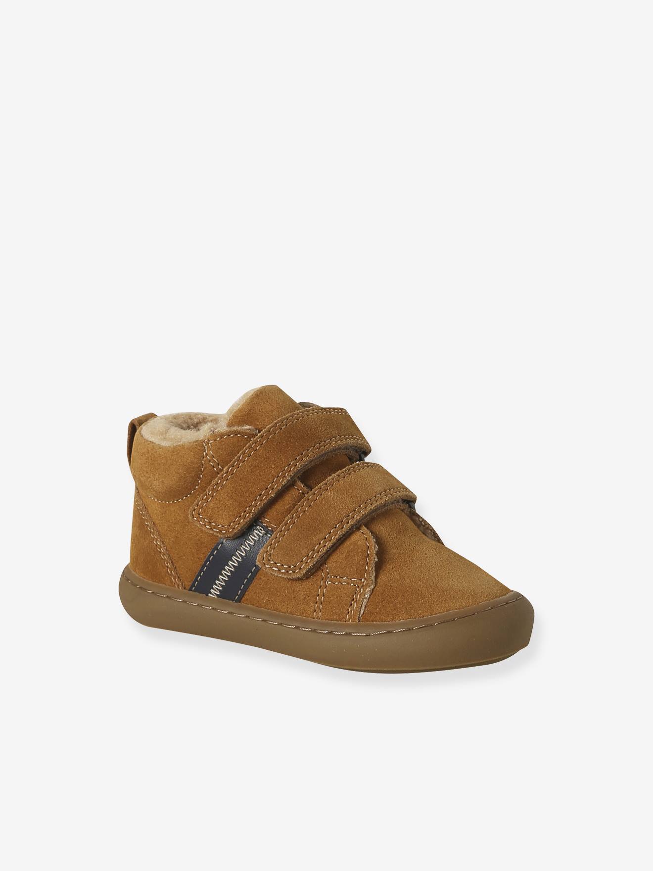 Baskets Mid gevoerd met klittenband leer baby kameel