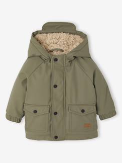 -Regenjas voor baby met capuchon, gevoerd met sherpa