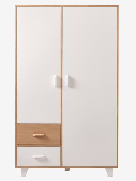 Armoire 2 portes + 2 tiroirs LIGNE HOPLA - blanc, Chambre et rangement