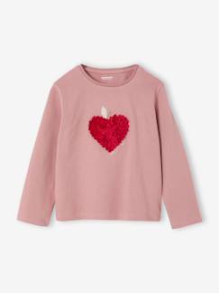 -T-shirt voor meisjes met hartjesprint en lange mouwen