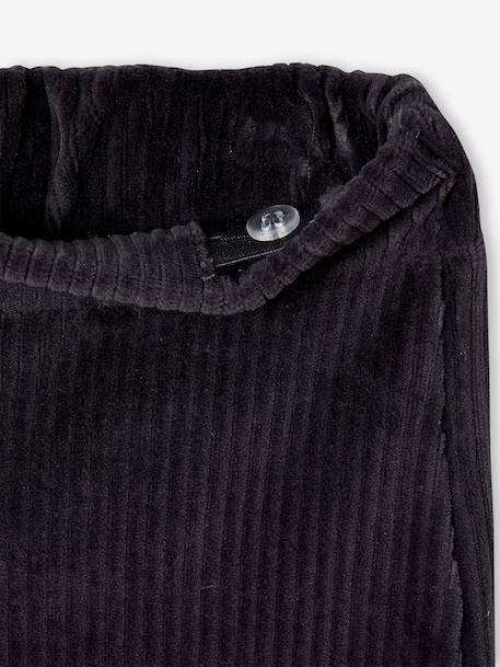 Wijde, fluwelen broek voor meisjes antraciet+bruin+chocoladebruin+grijsblauw+kaki+pruim+rozen+zachtpaars - vertbaudet enfant 