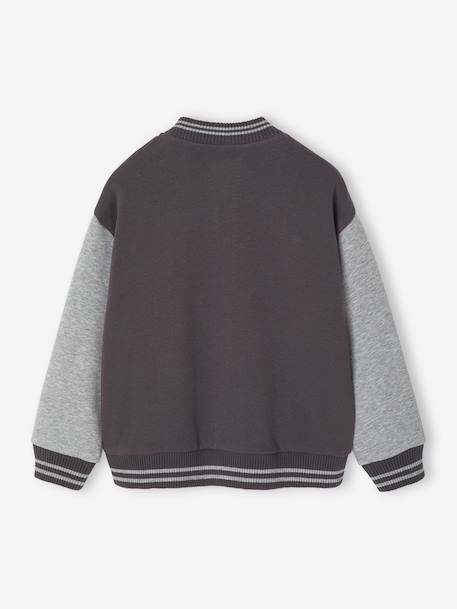 Sweat garçon molleton style teddy badge en bouclettes. anthracite+marine+vert émeraude+vert sapin - vertbaudet enfant 