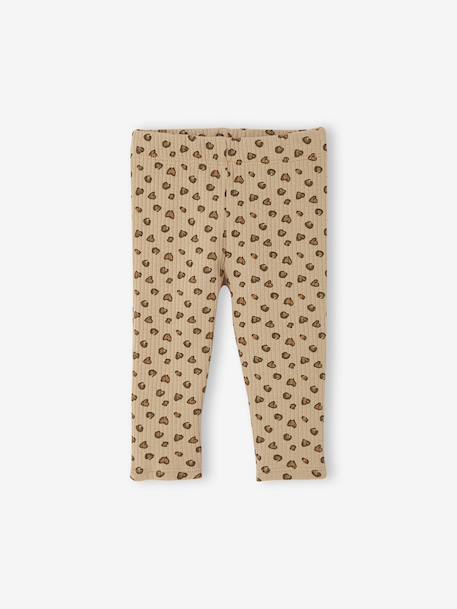 Legging bébé léopard en maille côtelée  - vertbaudet enfant
