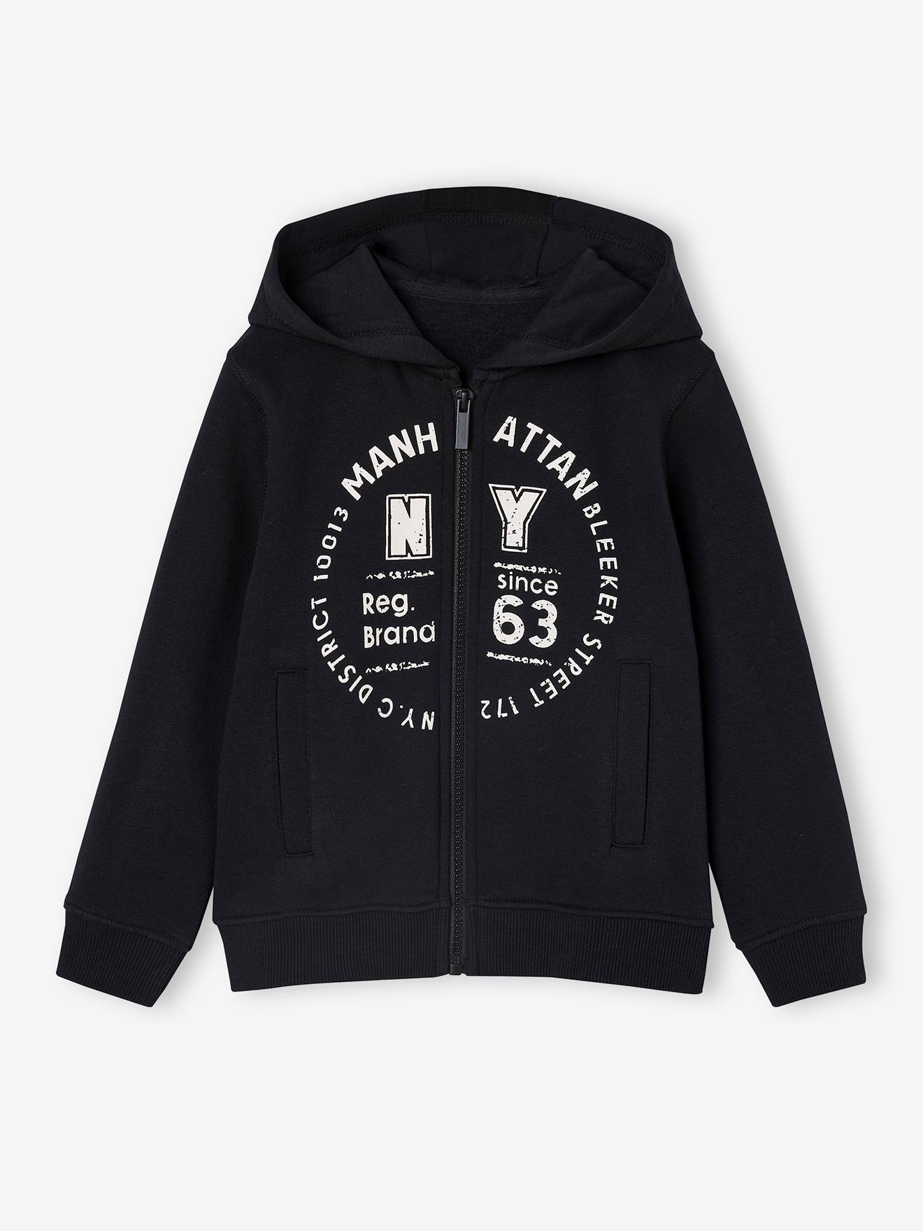 Vertbaudet Ritssweater Mt Capuchon Sport Basics Jongens Antraciet