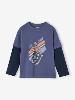 Jongens-T-shirt, poloshirt, souspull-T-shirt-Jongensshirt met dubbele mouwen