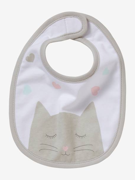 Lot de 5 bavoirs naissance LOT CHAT ROSE+LOT LAPIN BLEU+LOT MARIN TURQUOISE - vertbaudet enfant 