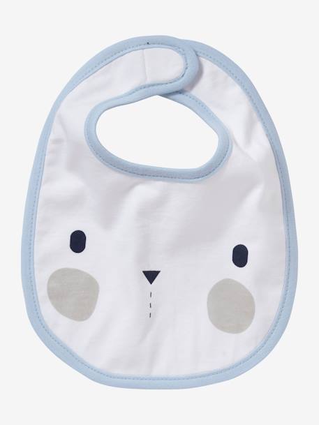 Lot de 5 bavoirs naissance LOT CHAT ROSE+LOT LAPIN BLEU+LOT MARIN TURQUOISE - vertbaudet enfant 