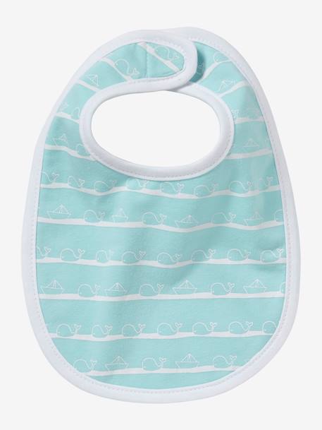 Lot de 5 bavoirs naissance LOT CHAT ROSE+LOT LAPIN BLEU+LOT MARIN TURQUOISE - vertbaudet enfant 