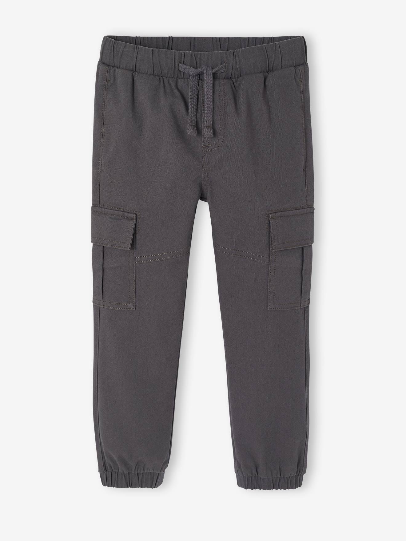 Pantalon Garçon En Velours Côtelé Vertbaudet – Coupe Droite, Ceinture Élastique, 4 Poches | Bleu Ardoise, Taille 14A