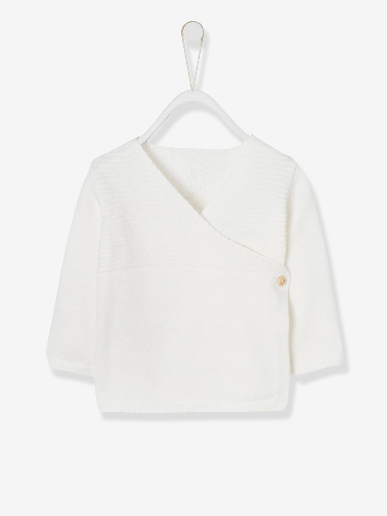 Vertbaudet Tricot Newborn Romper Van Biologisch Katoen Ecru