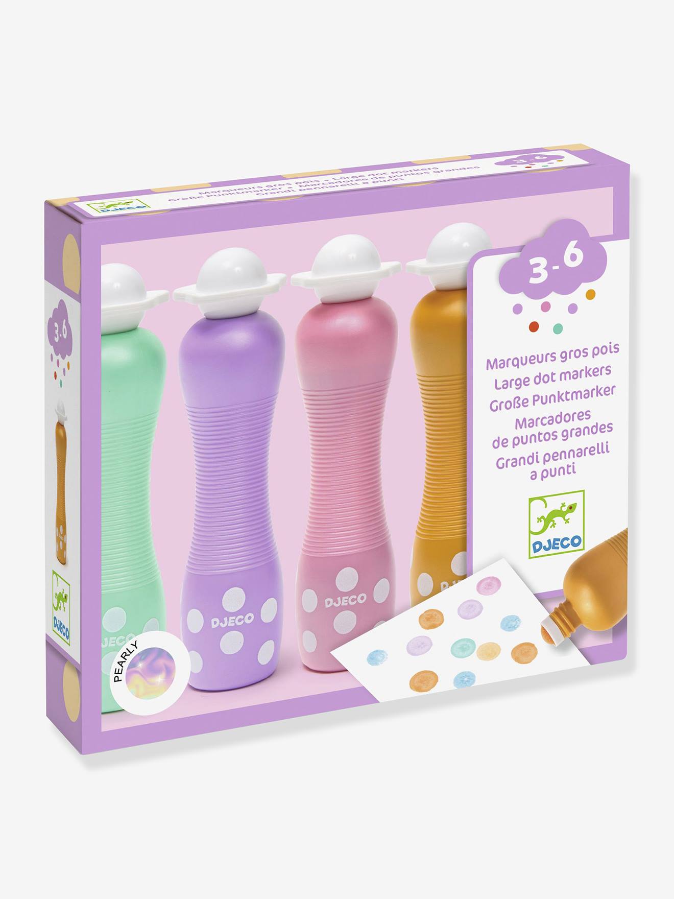 4 Dikke Stippen Stiften Djeco Rozen