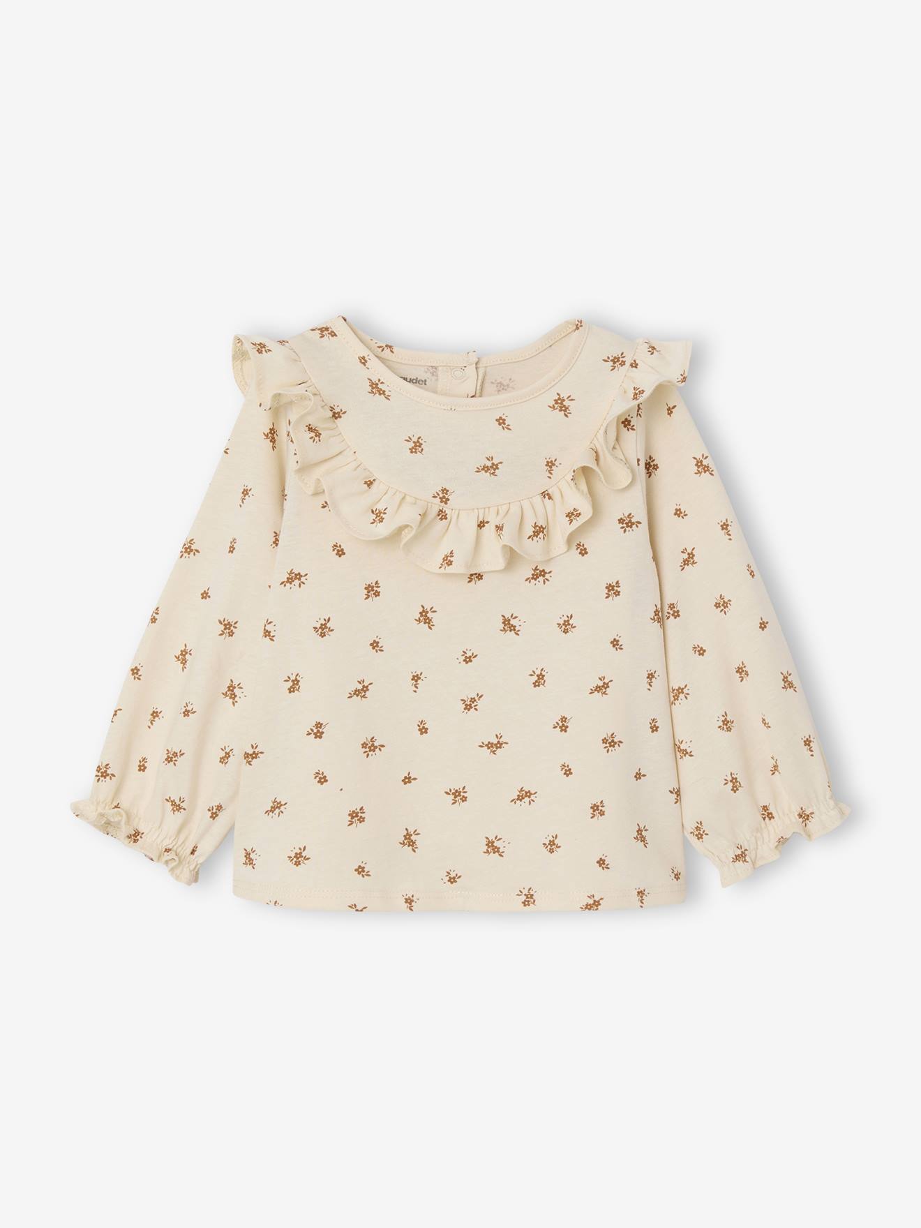 Vertbaudet T-shirt Met Print Voor Baby's In Blouse Stijl Vanille