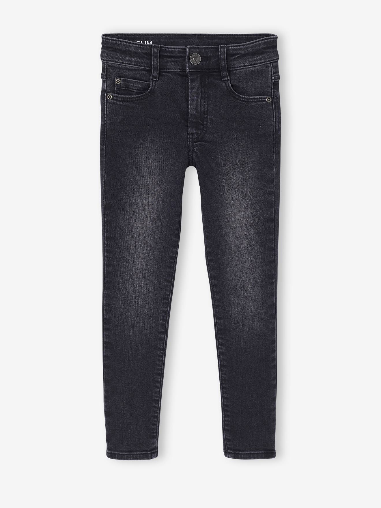 Vertbaudet Slim Fit Jongensjeans Morphologik "waterless" Heupomtrek Small Zwart Denim