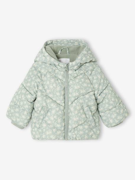 Doudoune bébé imprimée à capuche  - vertbaudet enfant