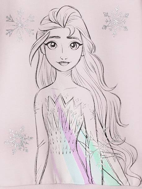 Sweat Reine des neiges Elsa glitter lilas poudré - vertbaudet enfant 
