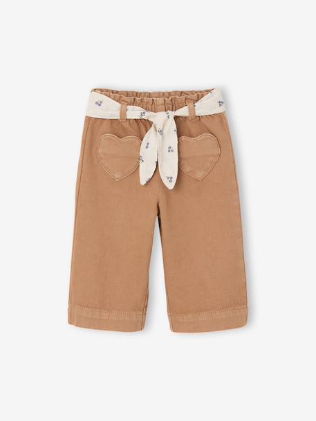 Bébé-Pantalon bébé fille large ceinture à nouer