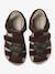 Leren sandalen met klittenband voor jongens bruin+ZAND - vertbaudet enfant 