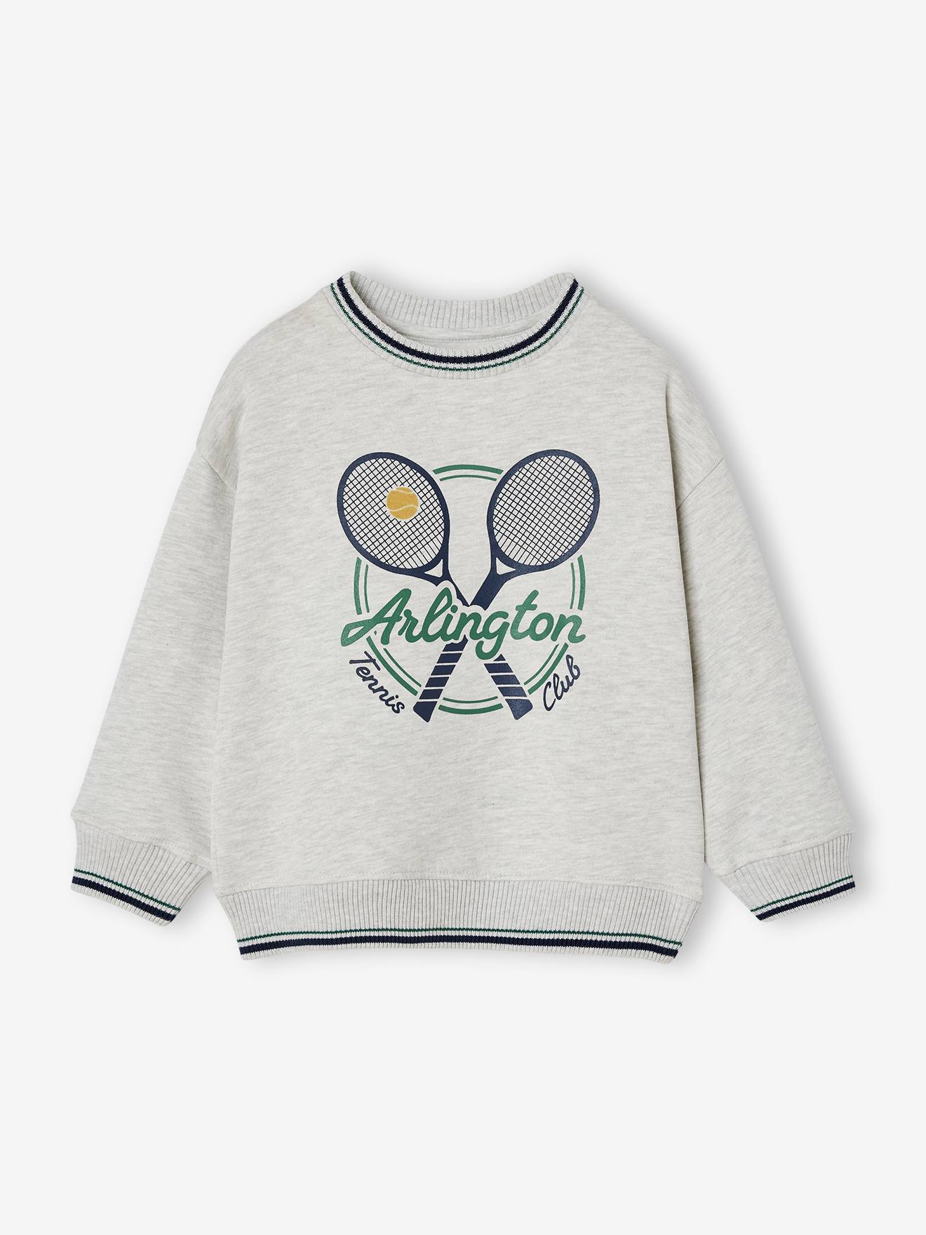 Vertbaudet Sweater Voor Jongens Tennis Gemêleerd Grijs