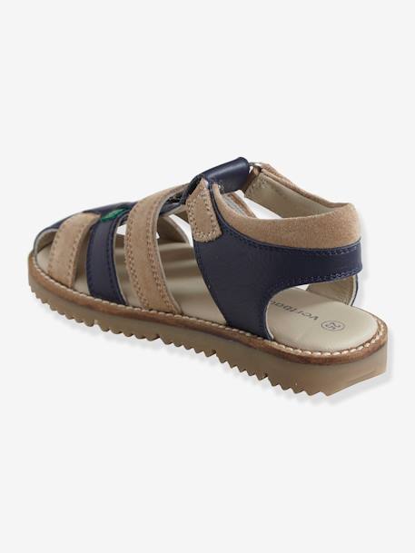 Sandales scratchées garçon en cuir marron+SABLE - vertbaudet enfant 