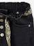 Jean style paperbag et sa ceinture fleurie fille denim brut+denim gris+noir+stone - vertbaudet enfant 