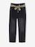 Jean style paperbag et sa ceinture fleurie fille denim brut+denim gris+noir+stone - vertbaudet enfant 