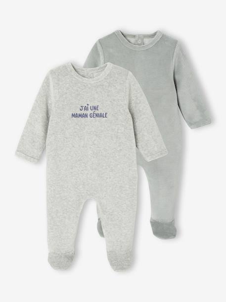 Bébé-Lot de 2 pyjamas bébé garçon en velours