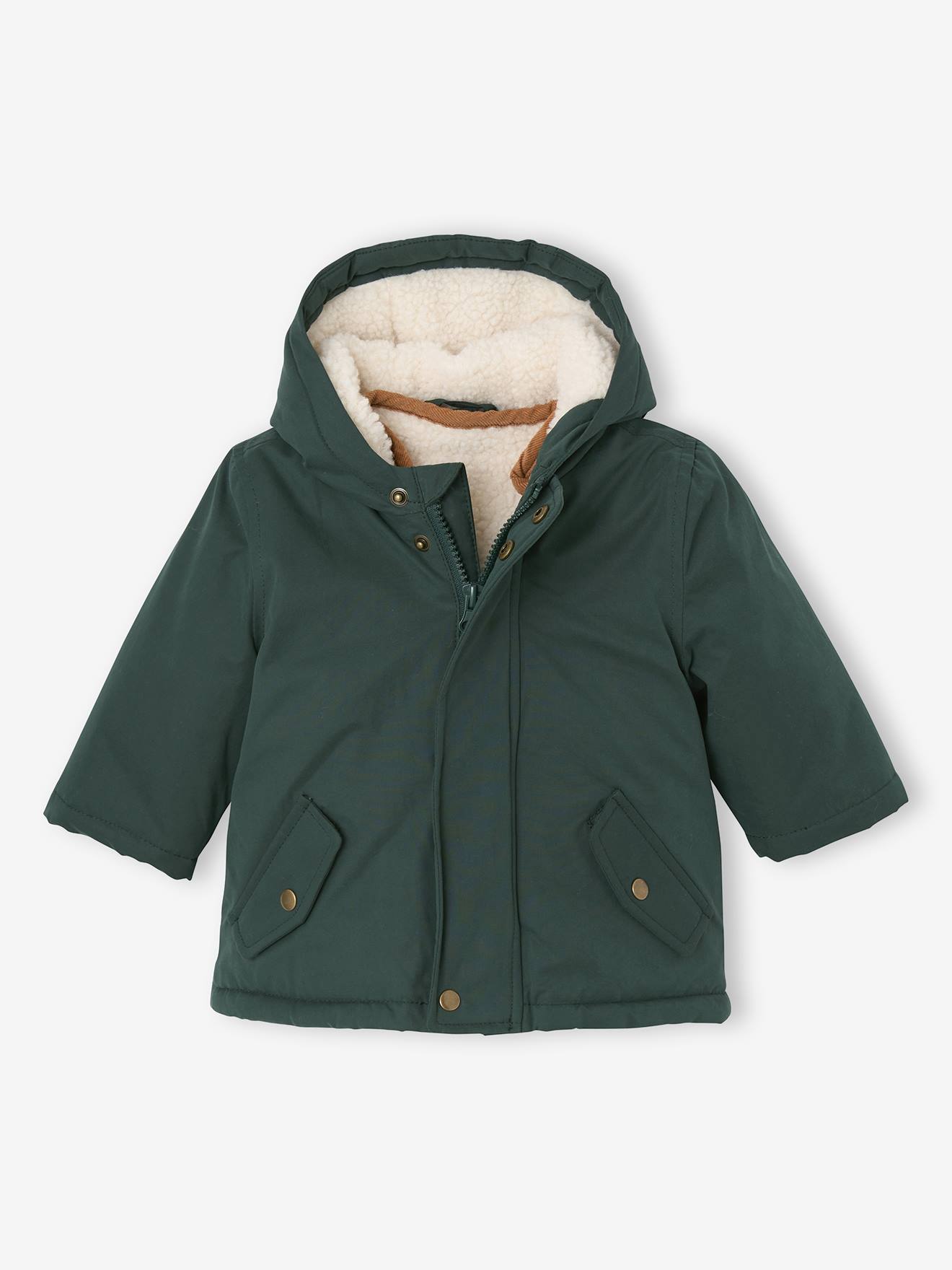 Vertbaudet Parka 3-in-1 Baby Met Afneembaar Vestje Van Sherpa Dennen