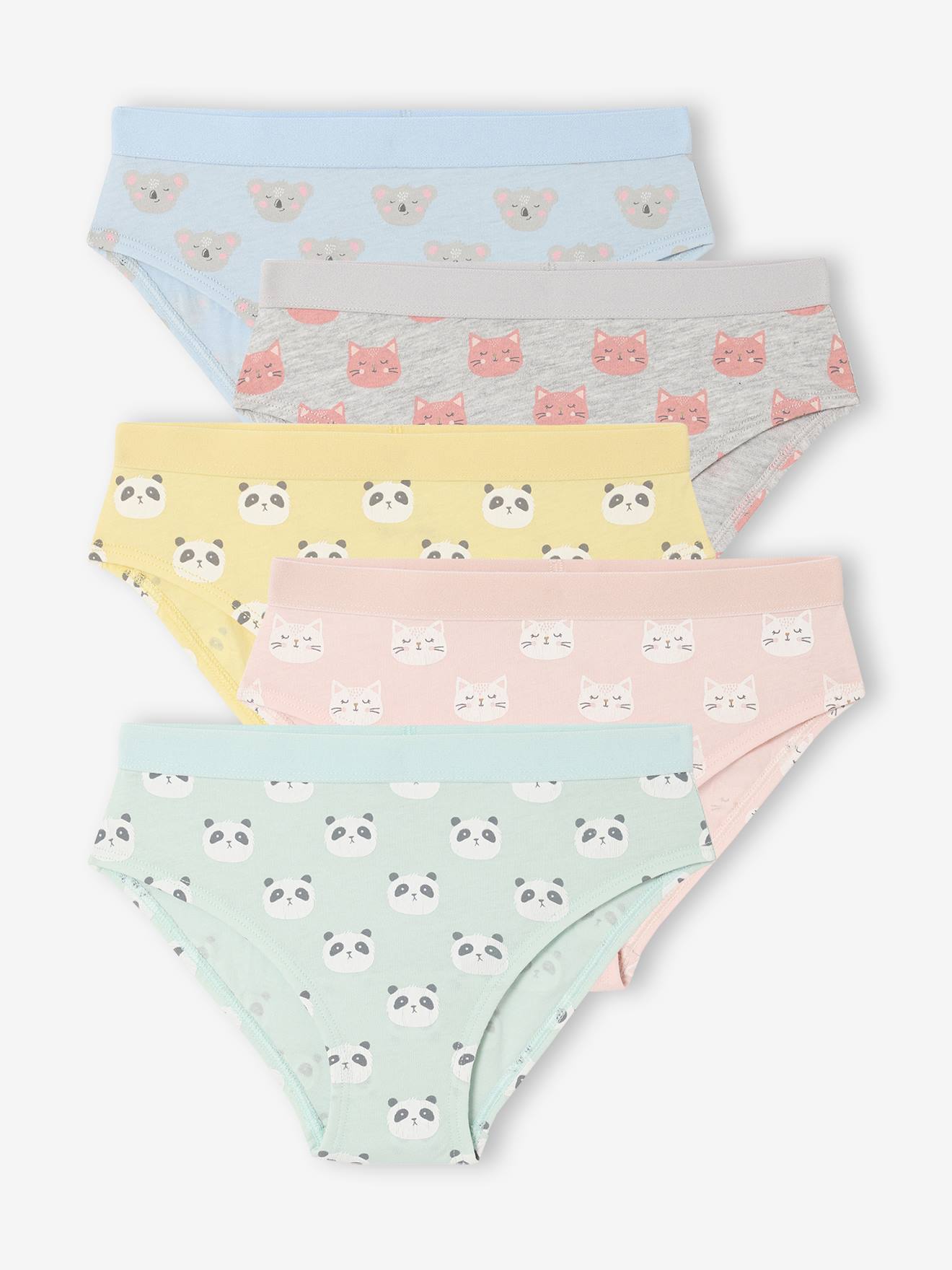 Vertbaudet Set Van 5 Slipjes Voor Meisjes Dieren Azuurblauw
