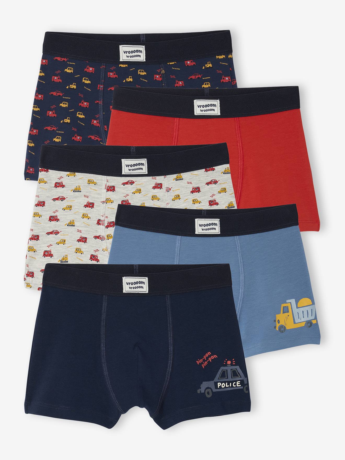 Vertbaudet Set Van 5 Boxershorts Met Auto's Voor Jongens Double Stone