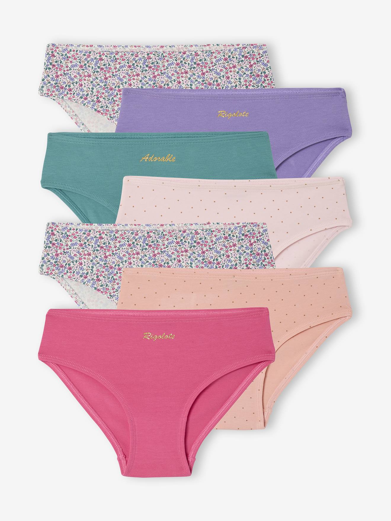Vertbaudet Set Van 7 Bijpassende Slipjes Voor Meisjes Fuchsia