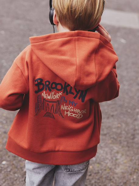 Garçon-Sweat zippé à capuche imprimé garçon