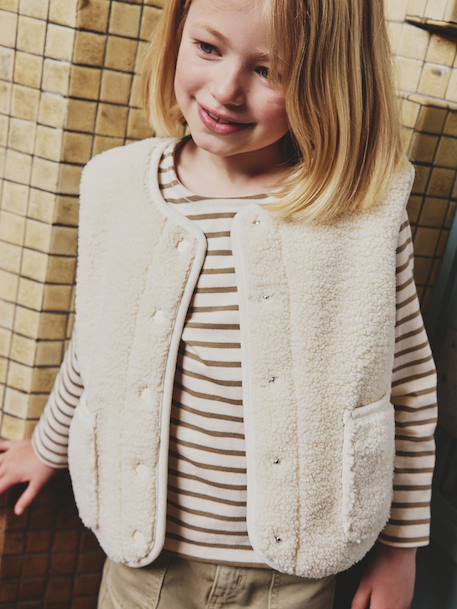 Fille-Gilet fille sans manches en sherpa 