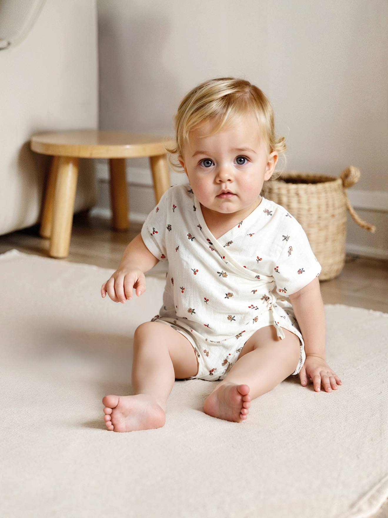 Vertbaudet Pyjashort Voor Baby's Personaliseerbaar Van Katoengaas Ecru