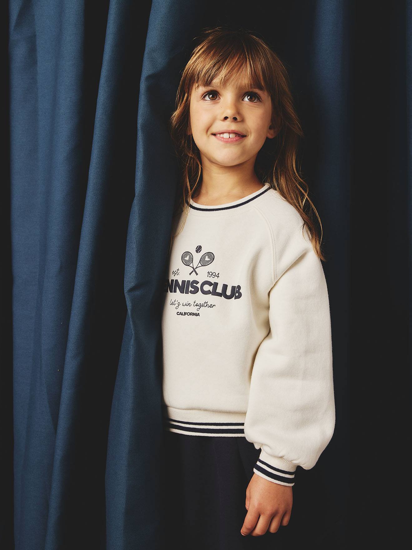 Vertbaudet Sportieve Sweater Met Tennisclub Motief Voor Meisjes Ecru