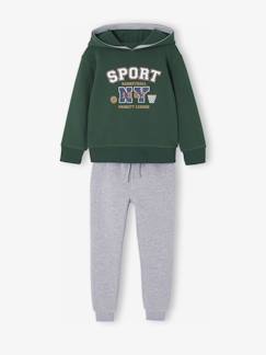 Jongens-Sportieve set voor jongens met sweater met capuchon en print + effen joggingbroek