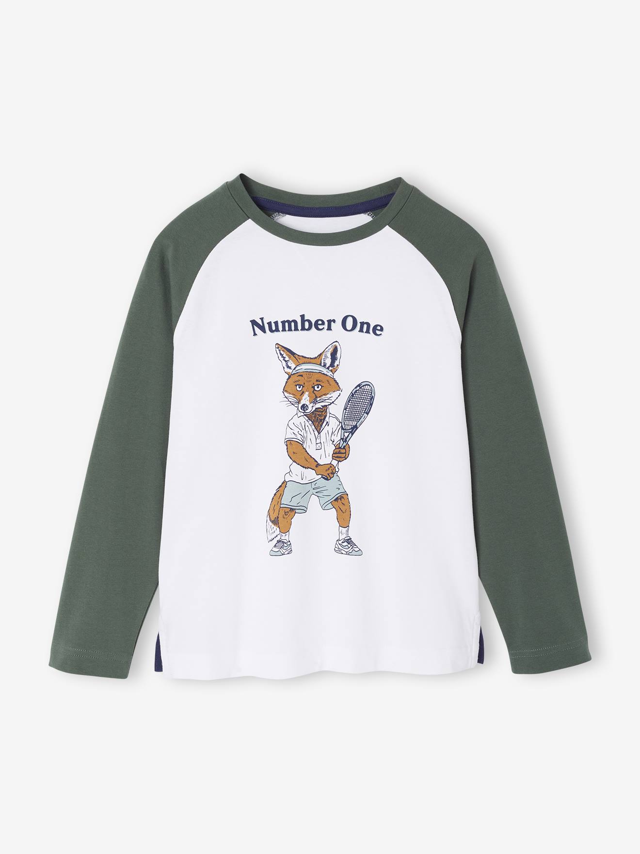 Vertbaudet T-shirt Met Lange Mouwen Voor Jongens Vos Ecru