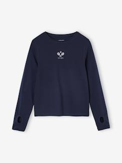 Meisje-Sport t-shirt met tennis motief voor meisjes met lange mouwen