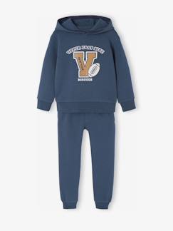 -Ensemble Sport Garçon Sweat Capuche imprimé + Jogging Uni