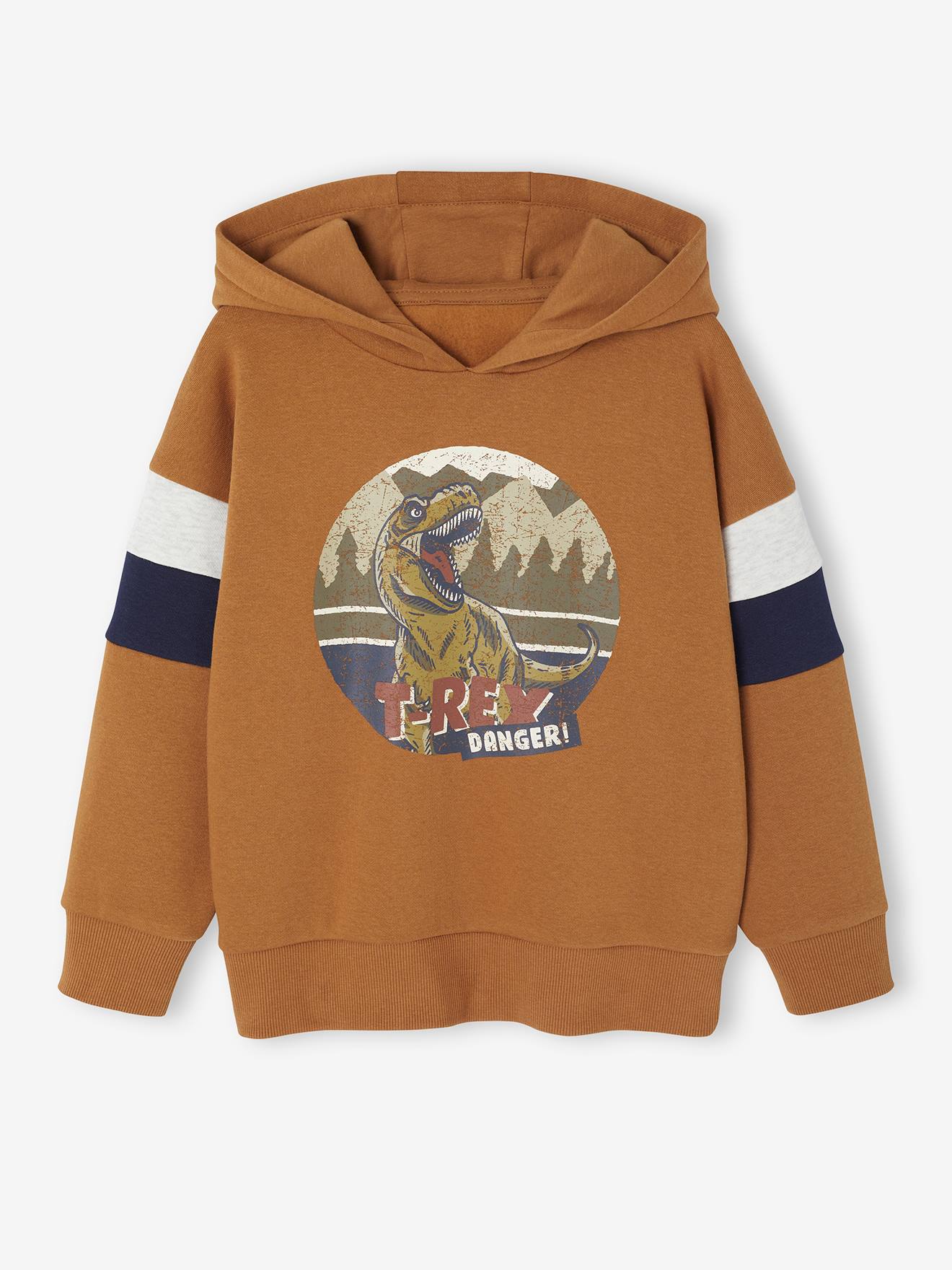 Vertbaudet Sweater Met Capuchon Met Geplaatste Print Pecannoot