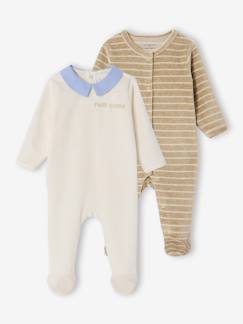 Bébé-Pyjama, surpyjama-Lot de 2 pyjamas naissance garçon en velours personnalisable