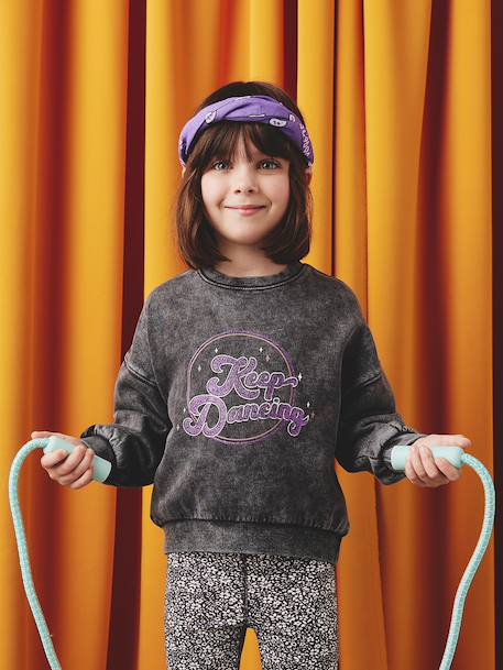 Fille-Pull, gilet, sweat-Sweat sport détail glitter fille