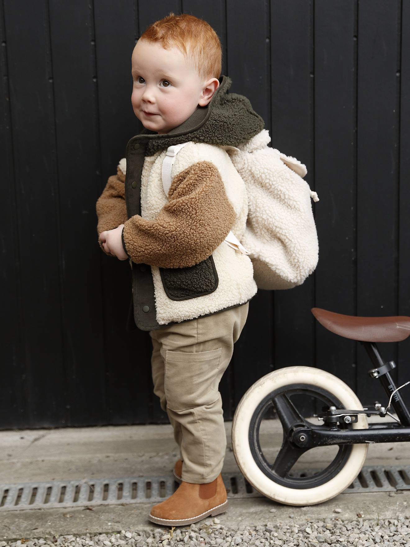 Vertbaudet Sherpa Mantel Met Capuchon Voor Baby Zandbeige