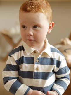 -Gestreept polo t-shirt voor baby's met lange mouwen