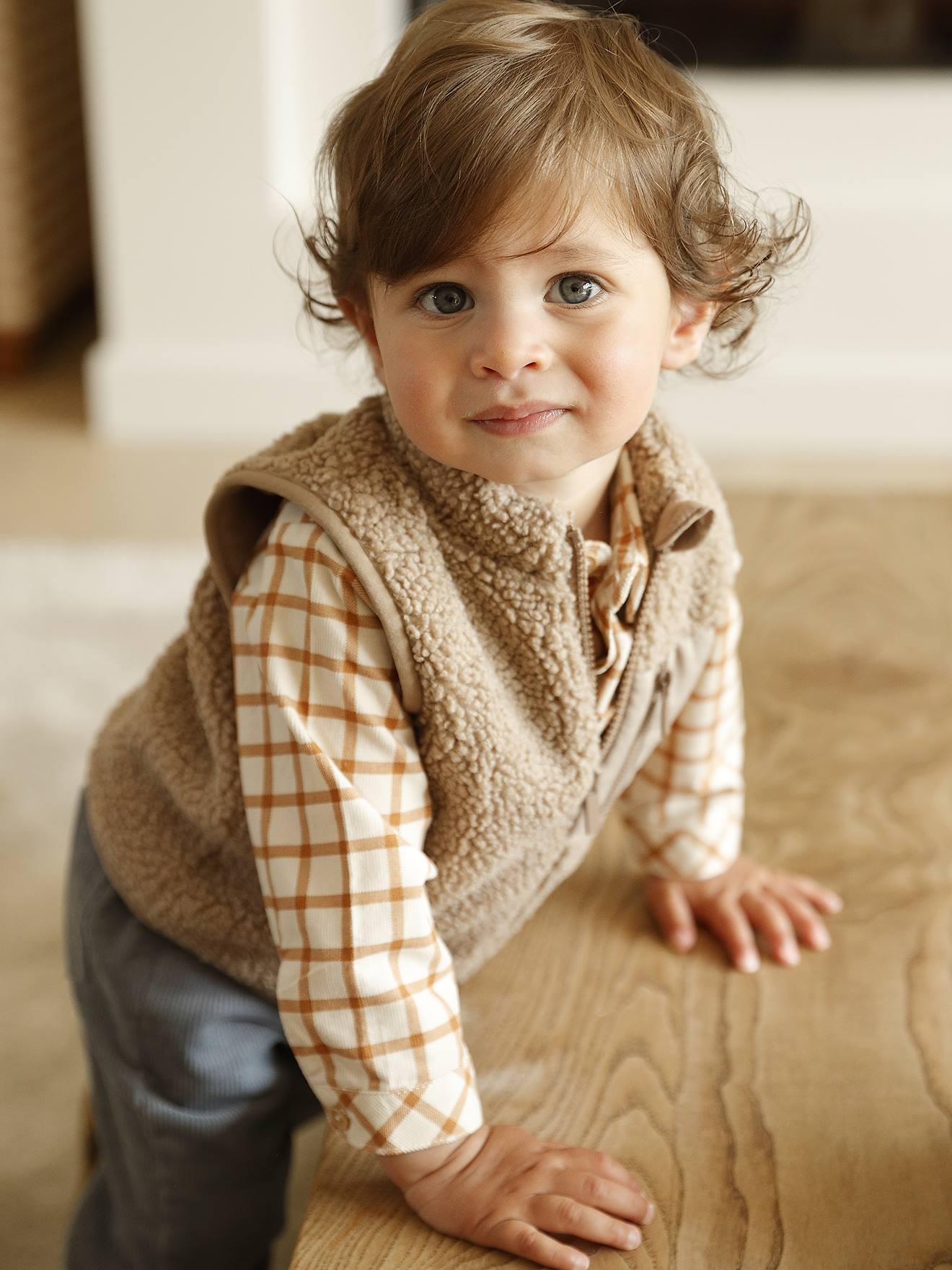 Vertbaudet Mouwloos Vestje Baby In Sherpa Taupe