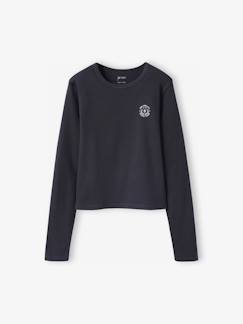 T-shirt fille cropped manches longues fille  - vertbaudet enfant