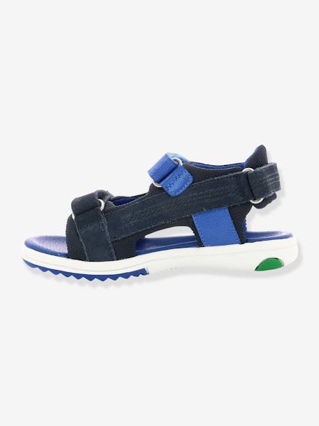 Leren jongenssandalen Plane KICKERS® DONKERBLAUW+ROOD MARINEBLAUW - vertbaudet enfant 