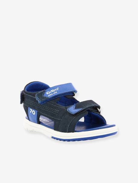 Sandales en cuir garçon Plane KICKERS® MARINE BLEU+ROUGE MARINE - vertbaudet enfant 